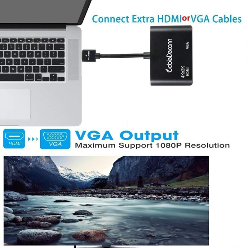 HDMI ra VGA 1080P HDMI 4K Audio 3.5mm 25Cm CableDeconn - Phụ Kiện Điện Tử Việt Nam hdmi ra vga hdmi + audio cabledeconn