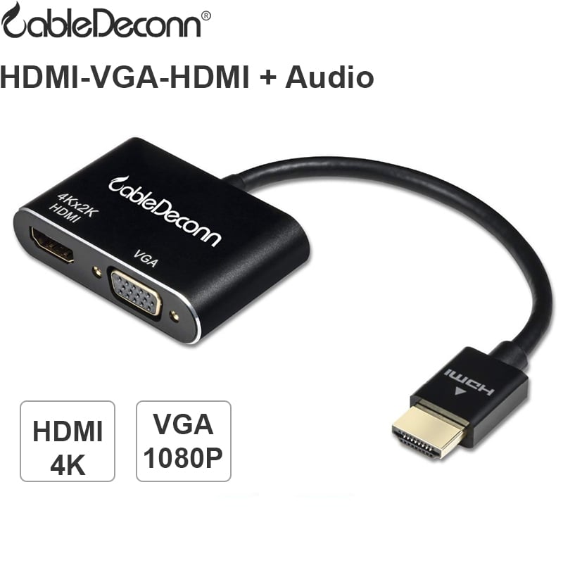 HDMI ra VGA 1080P HDMI 4K Audio 3.5mm 25Cm CableDeconn - Phụ Kiện Điện Tử Việt Nam hdmi ra vga hdmi + audio cabledeconn