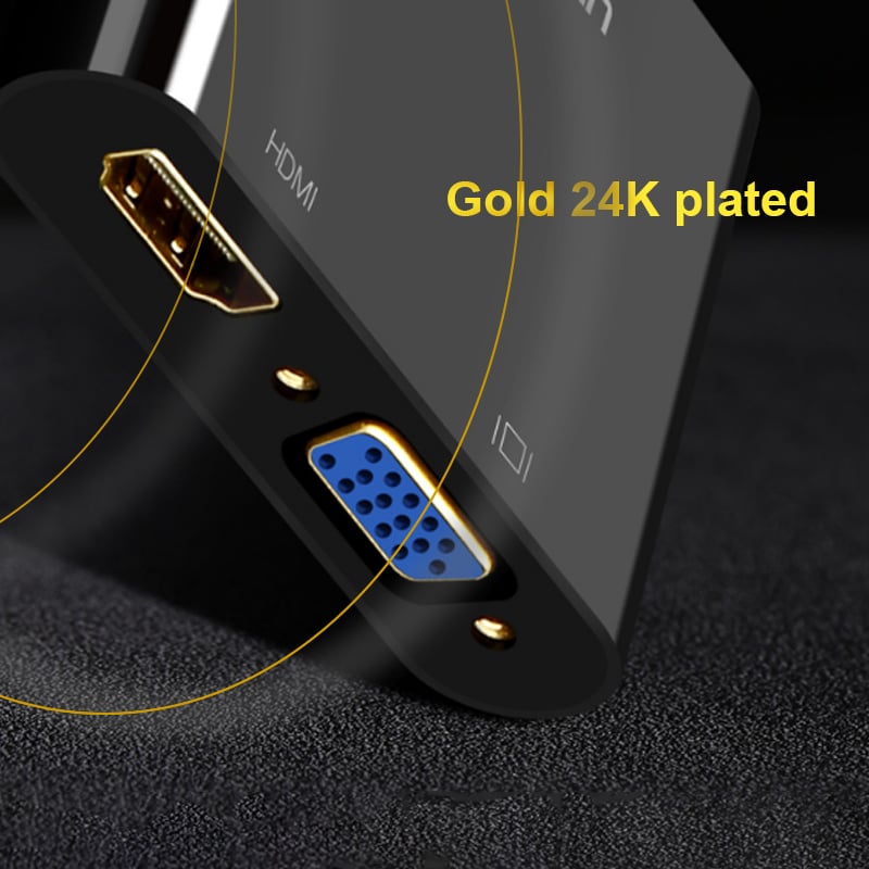 HDMI ra VGA 1080P ra HDMI 4K Audio 3.5mm 20Cm UGREEN 40744 - Phụ Kiện Điện Tử Việt Nam hdmi sang vga + hdmi + audio 3.5mm ugreen 40744