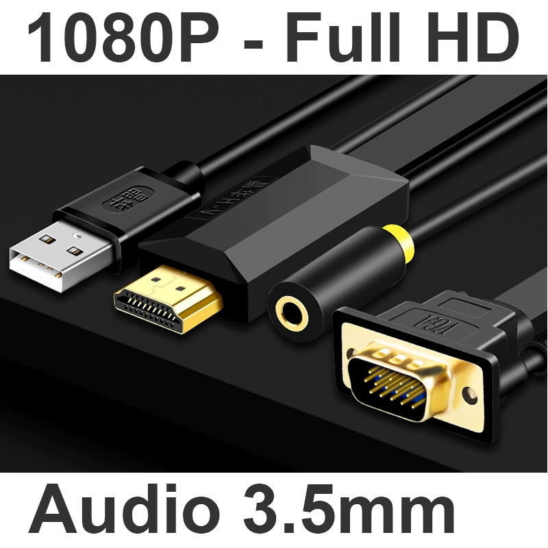 Dây cáp chuyển HDMI sang VGA + Audio 2 Mét 3 Mét 5 Mét Full HD 1080P - Phụ Kiện Điện Tử Việt Nam hdmi to vga + audio 2 met 3 met 5 met
