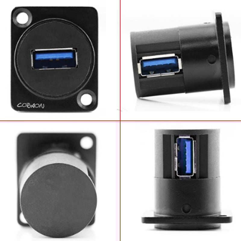 Đầu cắm USB 3.0 female kèm mặt bắt vít âm tường âm sàn LC-USB-BL (cắm ngang) - Phụ Kiện Điện Tử Việt Nam jack cam usb 3.0 am tuong coraon