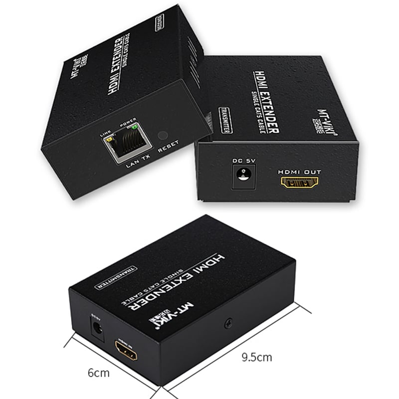 Bộ chuyển đổi HDMI sang cáp mạng LAN 200m IP Extender MT-VIKI MT-ED06 V2 - Phụ Kiện Điện Tử Việt Nam bo khuech dại hdmi qua day mang 100-200 met mt-viki mt-ed06