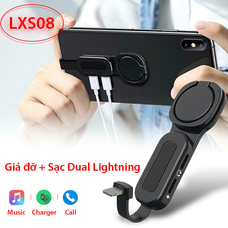 Bộ chia cổng lightning 1 ra 2 cho Iphone Ipad | Cáp chia lightning sạc và nghe nhạc cho Iphone Ipad LXS08 - Phụ Kiện Điện Tử Việt Nam lxs08 sạc và dữ lieuj cho lightning iphone ipad ipod