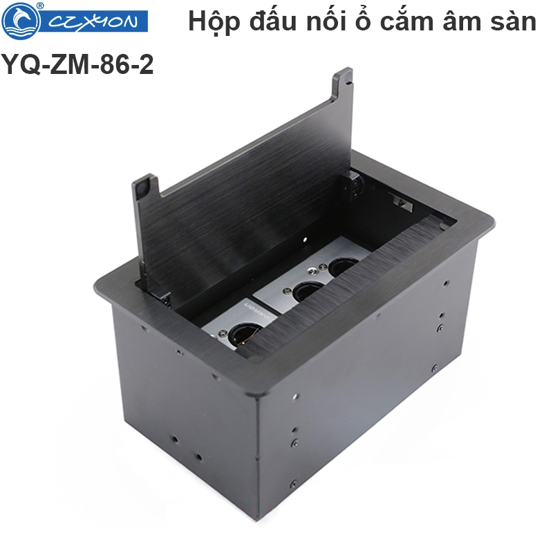 Đế ổ cắm đôi 2 khay âm sàn âm bàn có nắp đậy Coraon YQ-ZM-86-2 - Phụ Kiện Điện Tử Việt Nam de doi 2 hoc o cam coraon