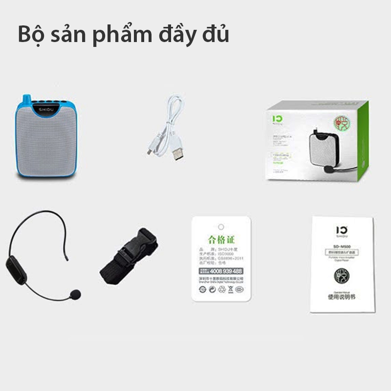 mic tro giang khong day uhf 10w shidu sd-m500