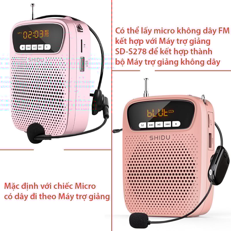 Máy trợ giảng có dây FM Bluetooth TF USB 15W Shidu SD-S278 - Phụ Kiện Điện Tử Việt Nam loa tro giang co day shidu sd-s278