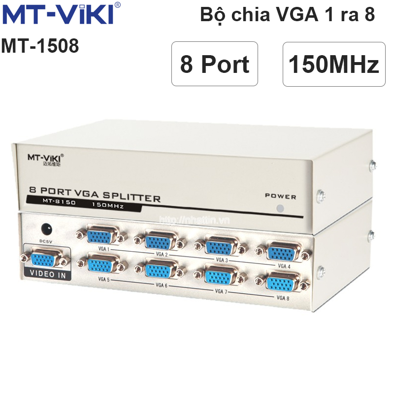 Bộ chia VGA 1 ra 8 150MHz MT-VIKI MT-1508 - Phụ Kiện Điện Tử Việt Nam mt-viki mt-1508