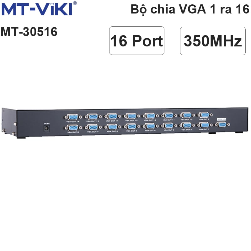 Bộ chia VGA 1 ra 16 350MHz MT-VIKI MT-30516 - Phụ Kiện Điện Tử Việt Nam bo chia vga 16 cong mt-viki mt-30516