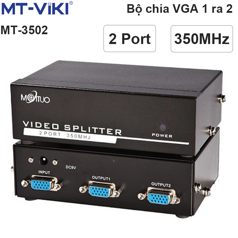 Bộ chia VGA 1 ra 2 350MHz MT-VIKI MT-3502 - Phụ Kiện Điện Tử Việt Nam bo chia vga 1 ra 2 mtviki mt3502