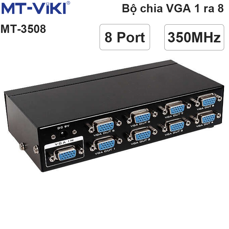 Bộ chia VGA 1 ra 8 350MHz MT-VIKI MT-3508 - Phụ Kiện Điện Tử Việt Nam bo chia vga 1 ra 8 mtviki mt-3508