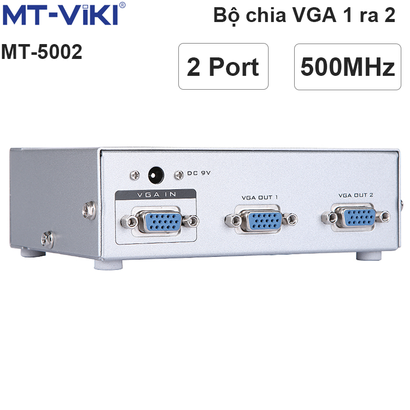 Bộ chia VGA 1 ra 2 500MHz MT-VIKI MT-5002 - Phụ Kiện Điện Tử Việt Nam bo chia vga 1 ra 2 mtviki mt5002