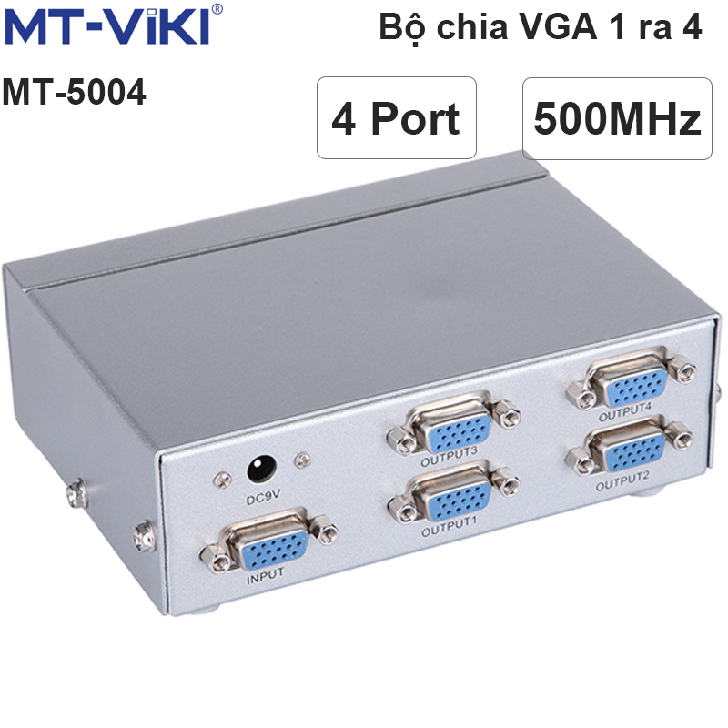Bộ chia VGA 1 ra 4 500MHz MT-VIKI MT-5004 - Phụ Kiện Điện Tử Việt Nam bo chia vga 1 ra 4 mtviki mt-5004