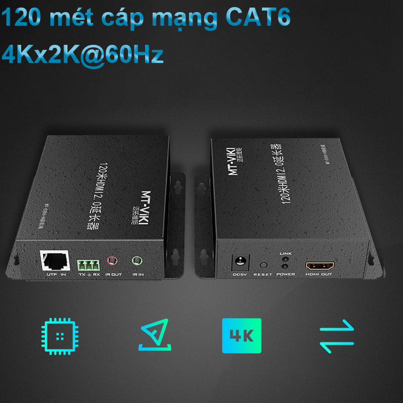 Bộ khuếch đại tín hiệu HD 2.0 4K60Hz qua dây mạng 120 mét MT-VIKI MT-ED06-H - Phụ Kiện Điện Tử Việt Nam bo khuech dai hdmi 2.0 qua day mang mt-viki mt-ed06-h