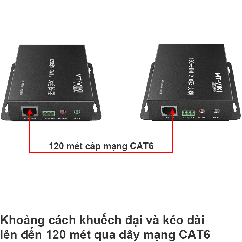 Bộ khuếch đại tín hiệu HD 2.0 4K60Hz qua dây mạng 120 mét MT-VIKI MT-ED06-H - Phụ Kiện Điện Tử Việt Nam bo khuech dai hdmi 2.0 qua day mang mt-viki mt-ed06-h