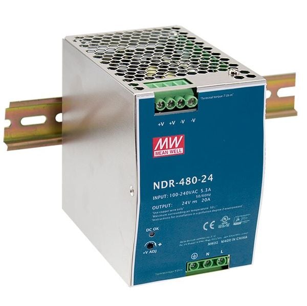 Nguồn DIN DC 480W công nghiệp 24V 20A Meanwell NDR-480-24 - Phụ Kiện Điện Tử Việt Nam Nguồn công nghiệp 24V-20A meanwell NDR-480-24