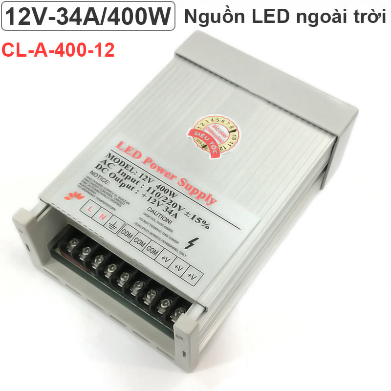 Nguồn LED ngoài trời 12V-34A 400W cho Camera Bảng điện tử LED Biển quảng cáo Changylian CL-A-400-12 - Phụ Kiện Điện Tử Việt Nam nguon tong led 12v 400w 30a