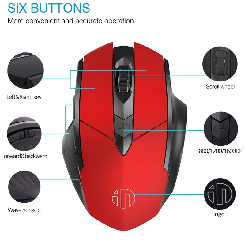 Chuột máy tính không dây 2.4GHz 2400DPI Inphic P-M6 - Phụ Kiện Điện Tử Việt Nam inphic pm6