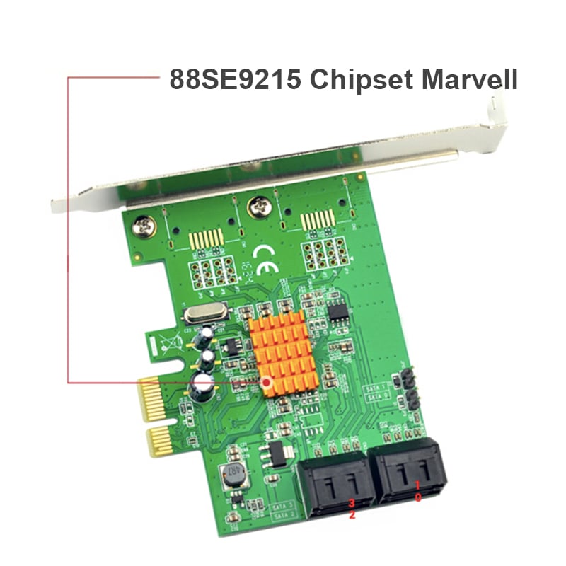 PCI-E card 1X ra 4 SATA 6GB - card mở rộng cổng SATA cho máy tính để bàn Syba FG-EST18A - Phụ Kiện Điện Tử Việt Nam card pci-e 1x ra 4 sata syba