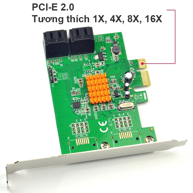 PCI-E card 1X ra 4 SATA 6GB - card mở rộng cổng SATA cho máy tính để bàn Syba FG-EST18A - Phụ Kiện Điện Tử Việt Nam  card pci-e 1x ra 4 sata syba