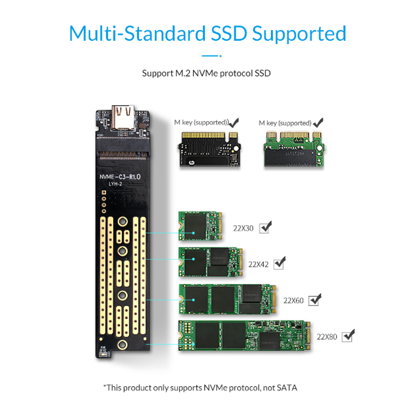 HDD box NVMe M.2 USB 3.1 type-C gen 2 10Gbps Orico PRM2-C3 - Phụ Kiện Điện Tử Việt Nam boc doc o ssd m.2 nvme orico