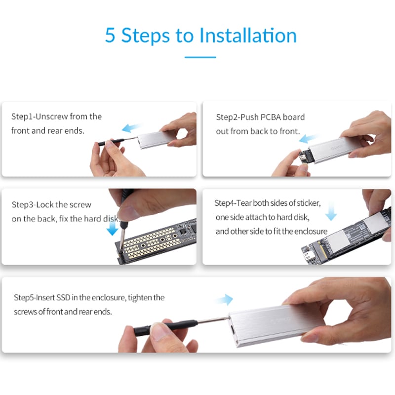 HDD box NVMe M.2 USB 3.1 type-C gen 2 10Gbps Orico PRM2-C3 - Phụ Kiện Điện Tử Việt Nam boc doc o ssd m.2 nvme orico