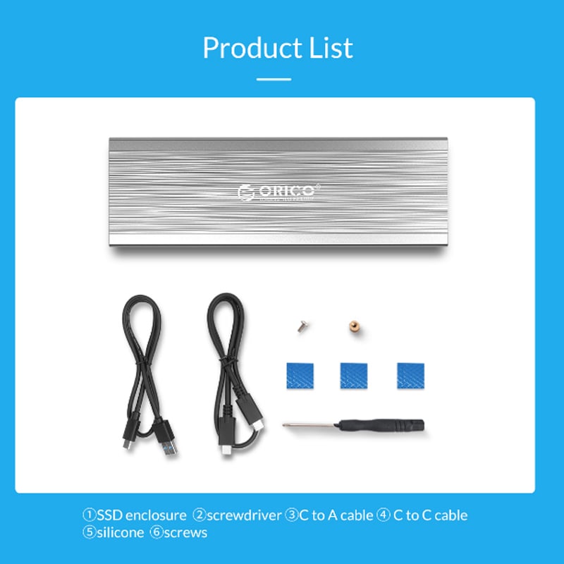 HDD box NVMe M.2 USB 3.1 type-C gen 2 10Gbps Orico PRM2-C3 - Phụ Kiện Điện Tử Việt Nam boc doc o ssd m.2 nvme orico