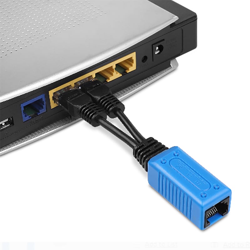 Thiết bị gộp 2 đường internet vào 1 dây mạng và tách thành 2 - Bộ gộp cáp mạng 2 vào 1 RJ45 Splitter uPoE - Phụ Kiện Điện Tử Việt Nam bo gop tach dương truyen internet