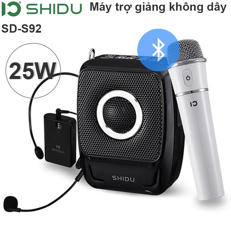 Máy micro loa trợ giảng 25W bluetooth FM 2 microphone Shidu SD-S92 - Phụ Kiện Điện Tử Việt Nam shidu sd-s92