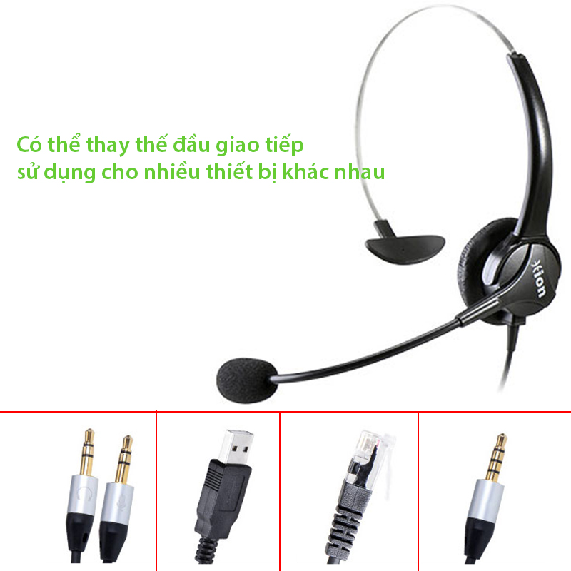 Tai nghe + mic Hion For600 đàm thoại chăm sóc khách hàng chân cắm 3.5mm - Phụ Kiện Điện Tử Việt Nam tai nghe + micro cho tong dai vien hion for 600