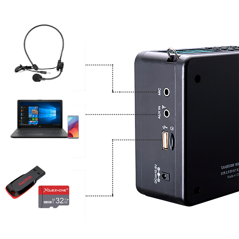 Máy trợ giảng - Micro giảng dạy không dây + có dây có LCD Ghi âm 18W Takstar E260W - Phụ Kiện Điện Tử Việt Nam loa tro giang khong day takstar e260w