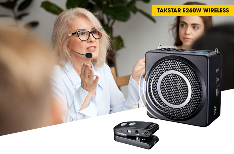 Máy trợ giảng - Micro giảng dạy không dây + có dây có LCD Ghi âm 18W Takstar E260W - Phụ Kiện Điện Tử Việt Nam loa tro giang khong day takstar e260w