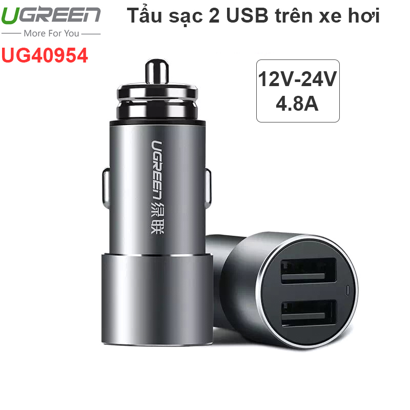 Tẩu sạc xe hơi 12V 24V ra 2 cổng USB 5V cho Điện thoại Máy tính bảng Ugreen 40954 - Phụ Kiện Điện Tử Việt Nam tẩu sạc xe hoi ra usb 5v