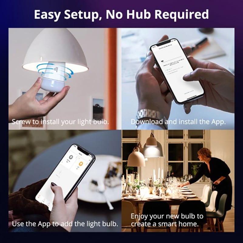 Bóng đèn đổi màu RGB điều khiển từ xa qua Wifi 9W Tronsmart Smart Wi-Fi RGB LED Light Bulb TB01 - Phụ Kiện Điện Tử Việt Nam bong den daoi mau rgb tronsmart