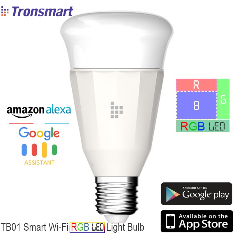 Bóng đèn đổi màu RGB điều khiển từ xa qua Wifi 9W Tronsmart Smart Wi-Fi RGB LED Light Bulb TB01 - Phụ Kiện Điện Tử Việt Nam bong den daoi mau rgb tronsmart