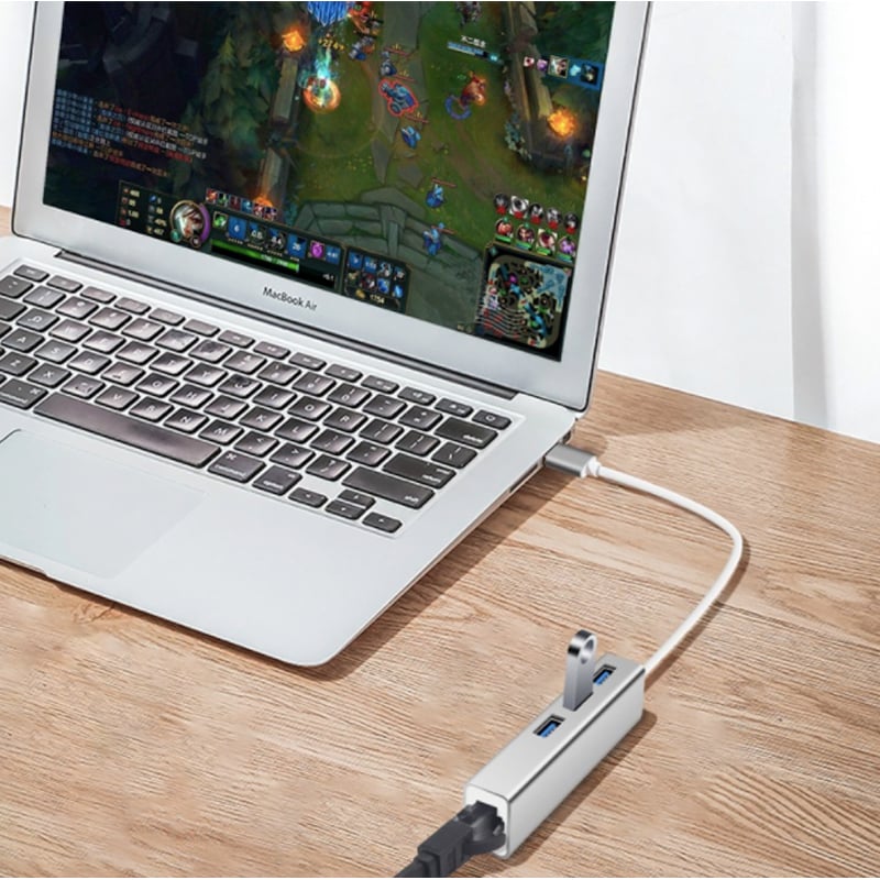 Bộ chia USB 2.0 3 cổng + LAN RJ45 100Mbps Veggieg U2-3U-S - Phụ Kiện Điện Tử Việt Nam usb hub 2.0 3 cong co cong mang lan rj45 veggieg u2-3u-s