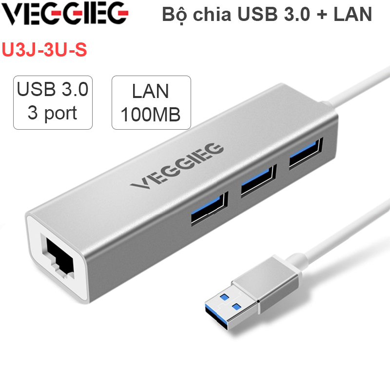 bo chia usb 3.0 lan rj45 veggieg u3-3u-s