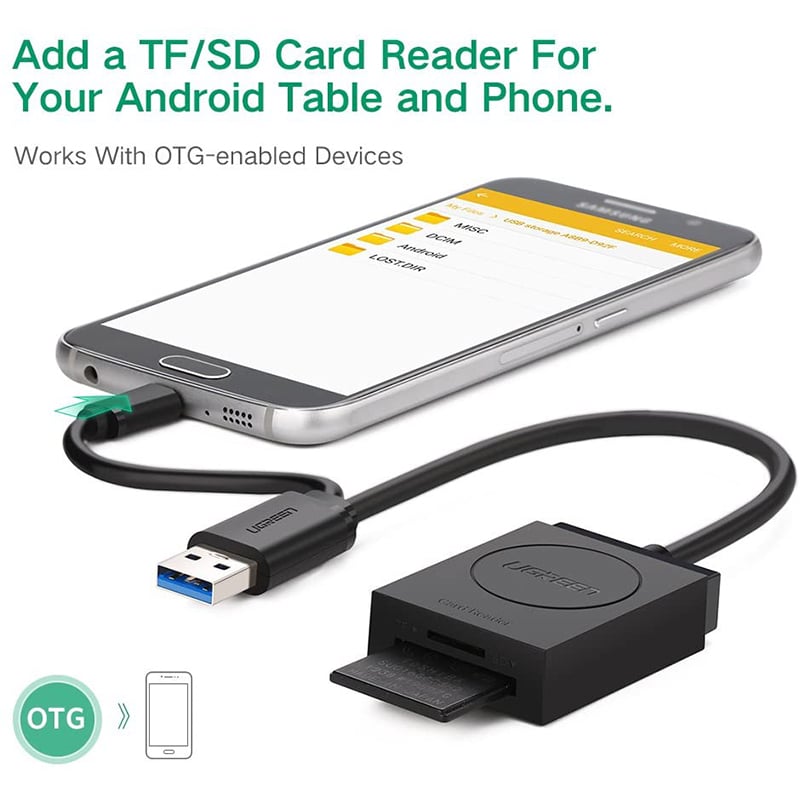 Đầu đọc thẻ nhớ TF SD USB 3.0 micro USB OTG Ugreen 20203 - Phụ Kiện Điện Tử Việt Nam dau doc the nho usb 3.0 micro usb otg ugreen 20203