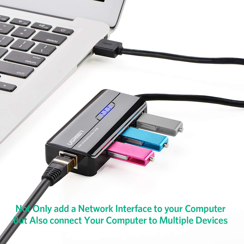 Bộ chia USB 2.0 3 cổng + LAN RJ45 10/100Mbps Ugreen 20264 - Phụ Kiện Điện Tử Việt Nam bo chia usb 2.0 3 cong 1 cong lan ugreen 20264