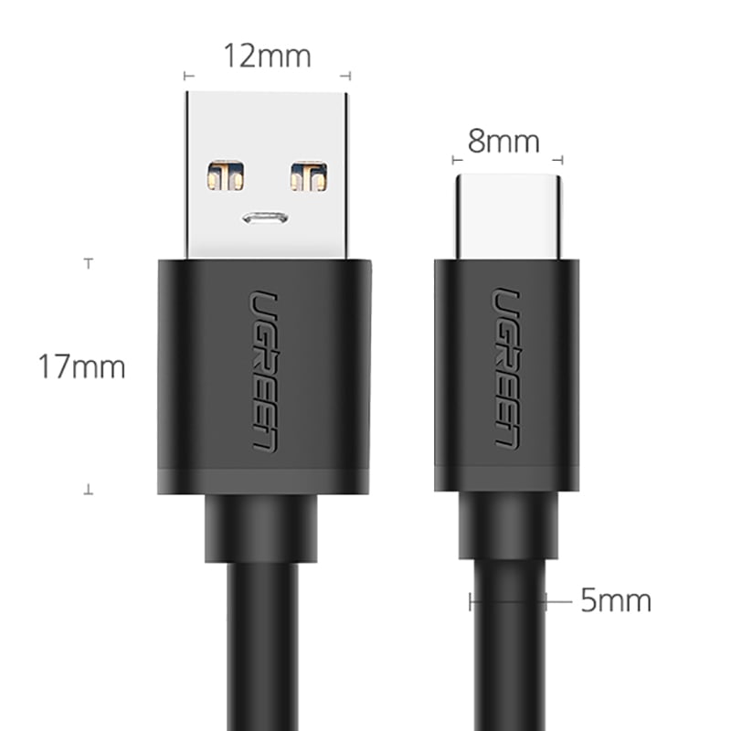 Cáp USB-C 3.0 hỗ trợ sạc nhanh Gen 1 5Gbps UGREEN dài 0.25M | 0.5M | 1M | 1.5M | 2M - Phụ Kiện Điện Tử Việt Nam cap usb 3.0 ra usb-c ugreen
