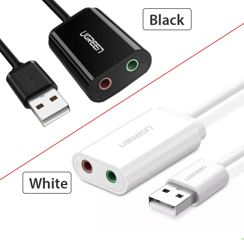 Card sound USB | USB ra audio 3.5mm Tai nghe + Microphone Ugreen 30143 - Phụ Kiện Điện Tử Việt Nam card sound usb ugreen