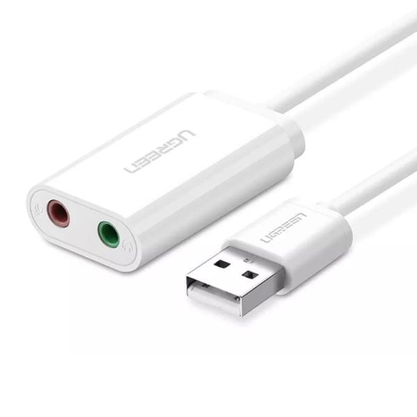 Card sound USB | USB ra audio 3.5mm Tai nghe + Microphone Ugreen 30143 - Phụ Kiện Điện Tử Việt Nam card sound usb ugreen