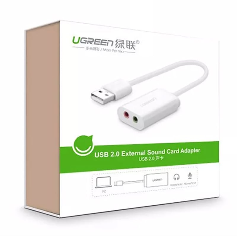 Card sound USB | USB ra audio 3.5mm Tai nghe + Microphone Ugreen 30143 - Phụ Kiện Điện Tử Việt Nam card sound usb ugreen