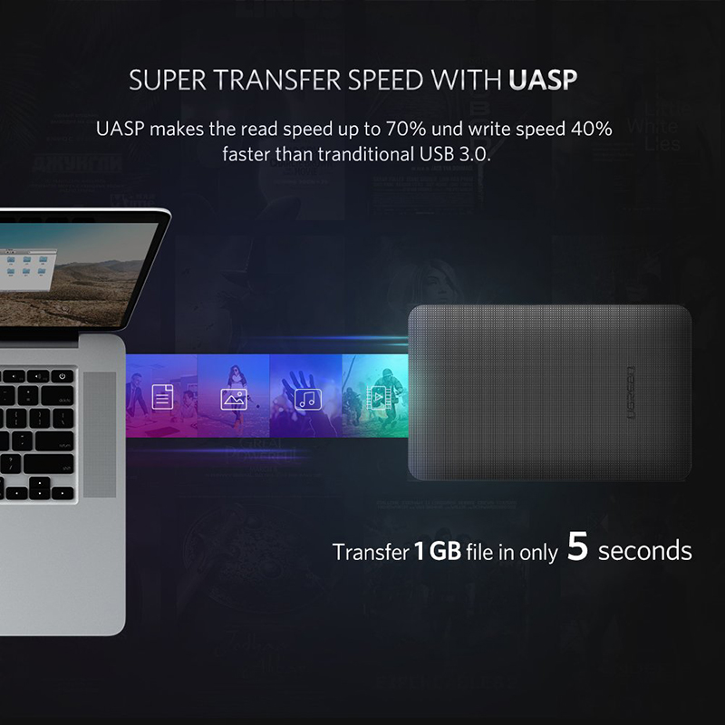 HDD box SATA III 2.5 USB 3.0 UASP Ugreen 50208 - Phụ Kiện Điện Tử Việt Nam hdd box sata 3 usb 3.0 2.5 inches ugreen 50208
