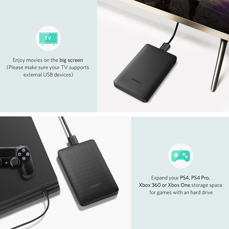 HDD box SATA III 2.5 USB 3.0 UASP Ugreen 50208 - Phụ Kiện Điện Tử Việt Nam hdd box sata 3 usb 3.0 2.5 inches ugreen 50208