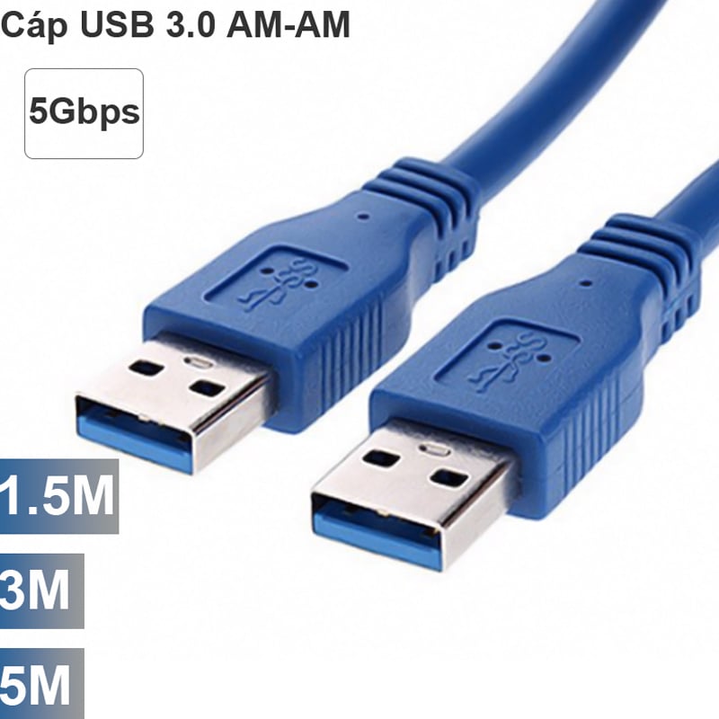 Cáp USB 3.0 2 đầu đực AM-AM 1.5M 3M 5M - Phụ Kiện Điện Tử Việt Nam cap usb 3.0 am am