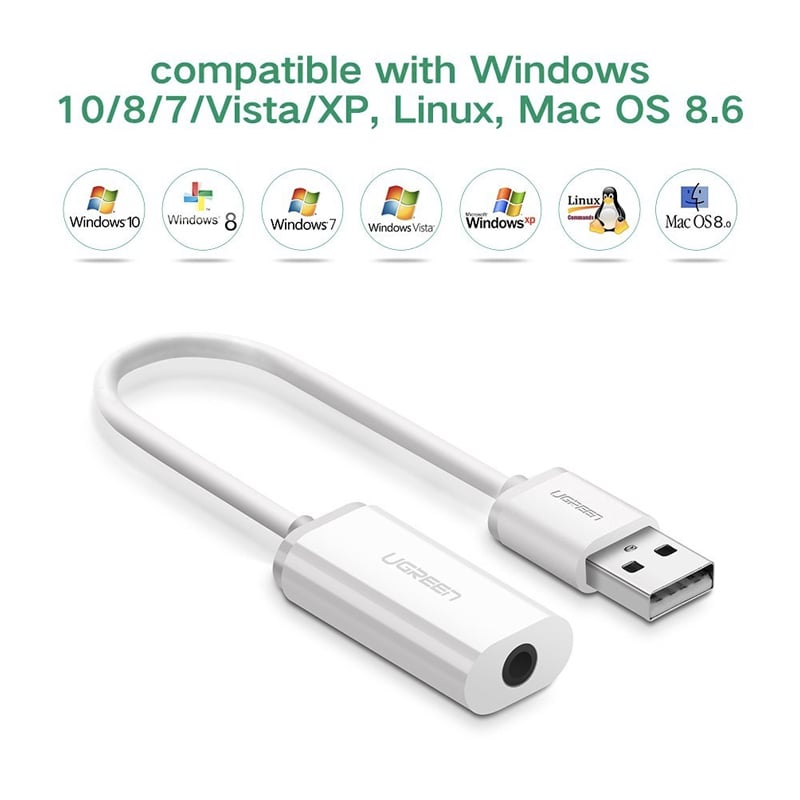 Cạc sound USB 1 cổng 3.5mm Ugreen 30712 - USB sang 3.5mm audio và microphone - Phụ Kiện Điện Tử Việt Nam ugreen 30712