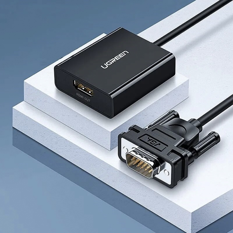 VGA Audio 3.5mm sang HDMI converter 1080P Ugreen 60814 - Phụ Kiện Điện Tử Việt Nam vga ra hdmi ugreen