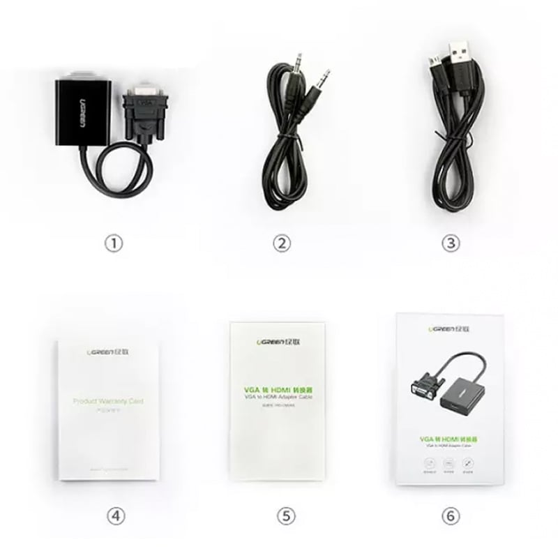 VGA Audio 3.5mm sang HDMI converter 1080P Ugreen 60814 - Phụ Kiện Điện Tử Việt Nam vga ra hdmi ugreen