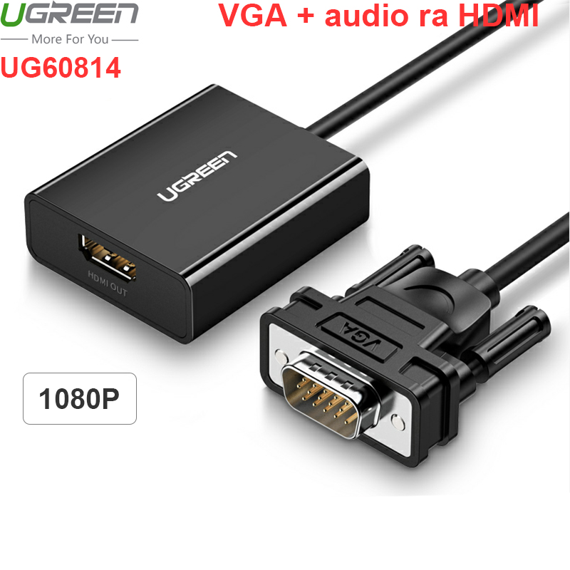 VGA Audio 3.5mm sang HDMI converter 1080P Ugreen 60814 - Phụ Kiện Điện Tử Việt Nam vga ra hdmi ugreen