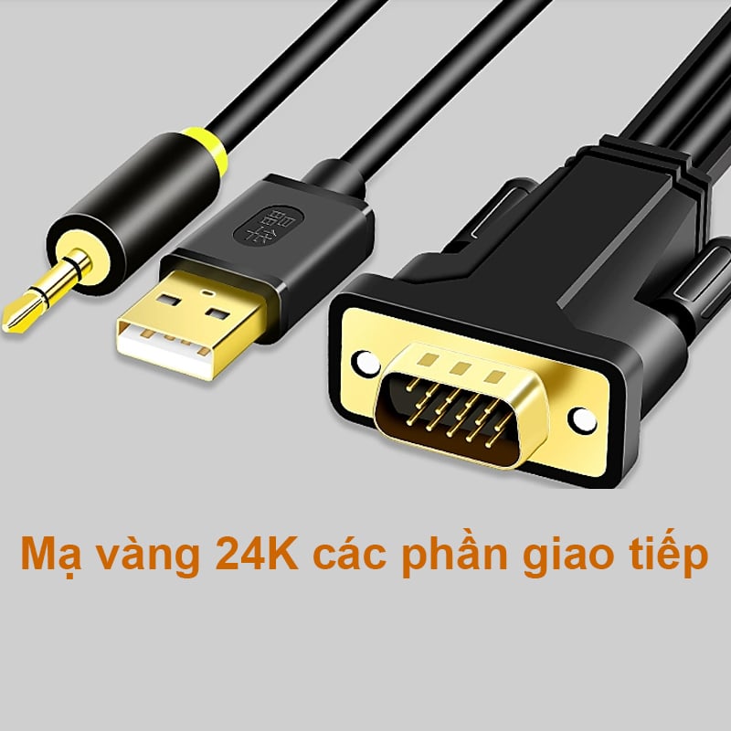 Dây cáp chuyển VGA + Audio sang HDMI 2 Mét 3 Mét full HD 1080P - Phụ Kiện Điện Tử Việt Nam vga sang HDMI 2 met 3 met 5 met